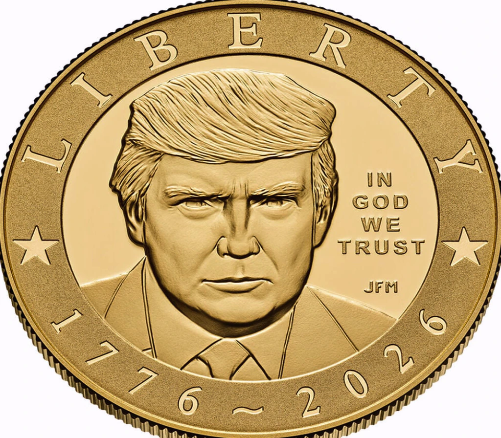 Semiquincentennial President Donald J. Trump 24K Gold Proof Coin — obverse